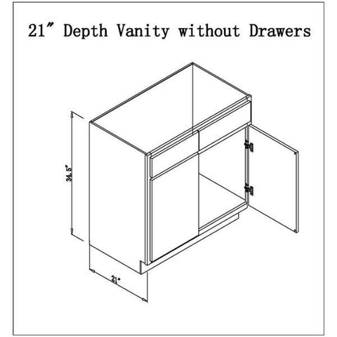 21 inches  Depth Vanity without Drawers