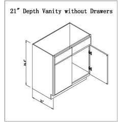 21 inches  Depth Vanity without Drawers